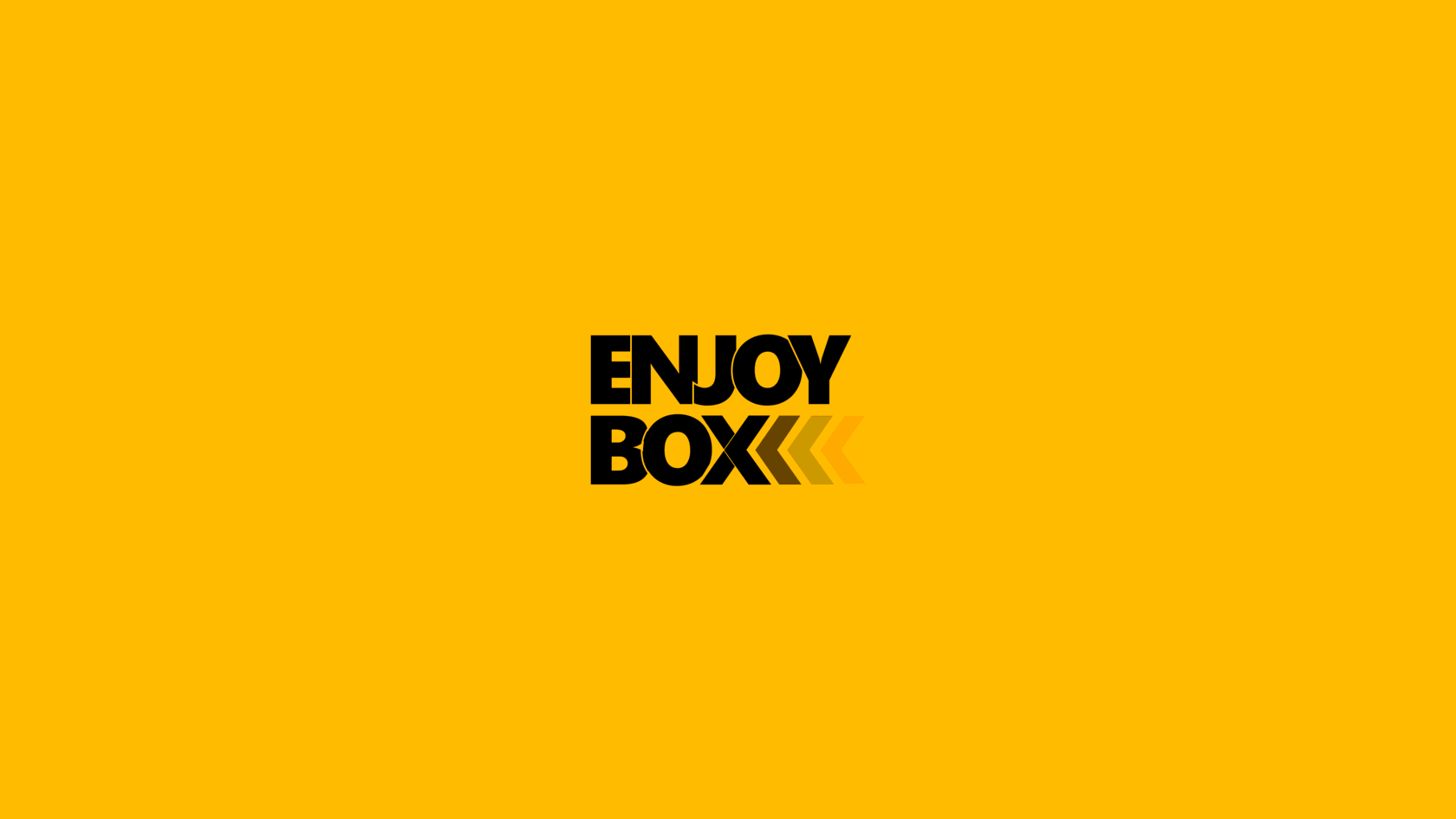 Финальный логотип Enjoy Box на жёлтом фоне