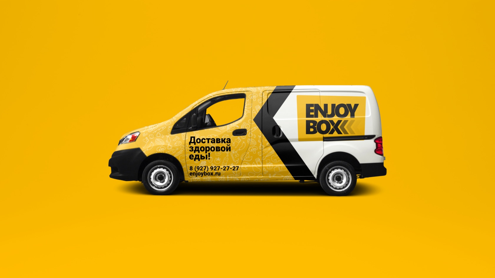 Автомобиль доставки Enjoy Box в новом фирменном стиле