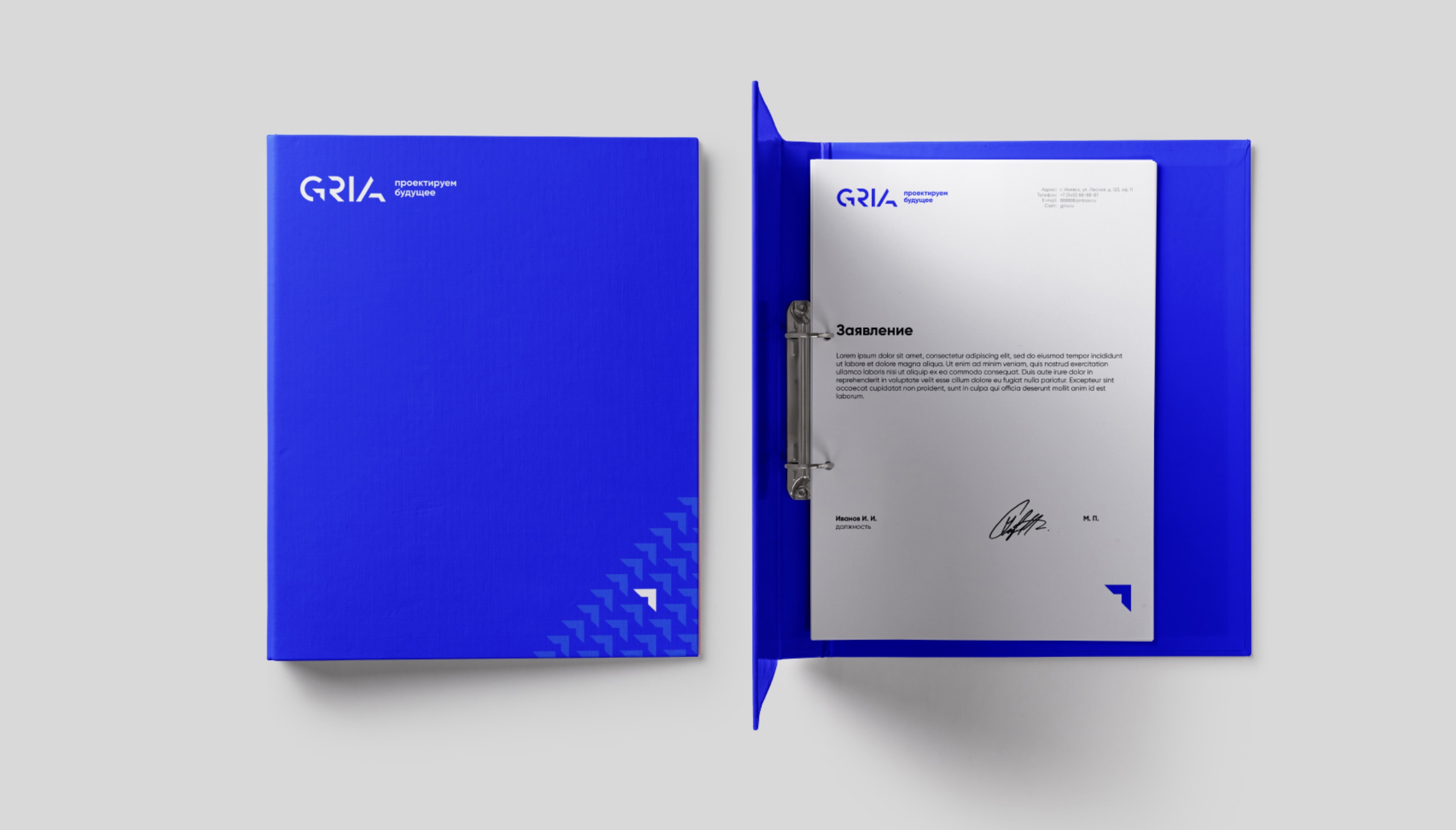 Папка для документов и фирменный бланк GRIA