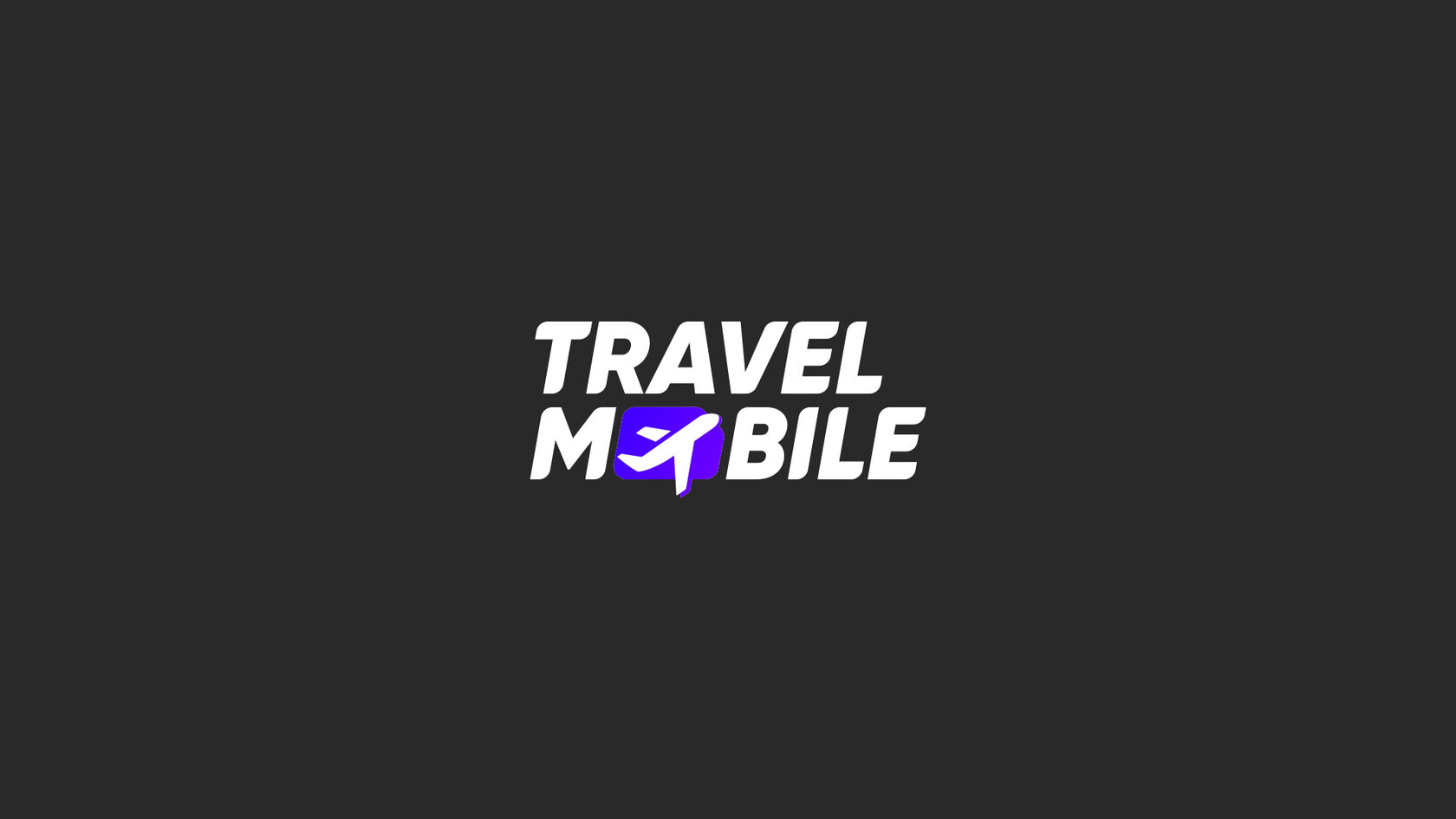 Логотип Travel Mobile на тёмном фоне